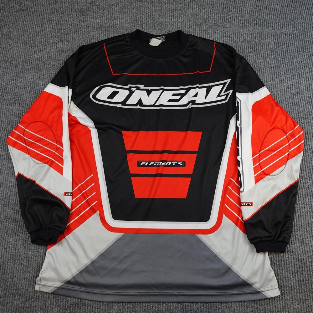 O'Neal Elements Motocross Jersey Shirt Mens XL Black Red Long Sleeve Racing